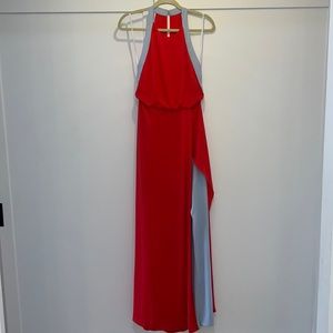 BCBGMaxAzria Coral and Blue Gown Size 6